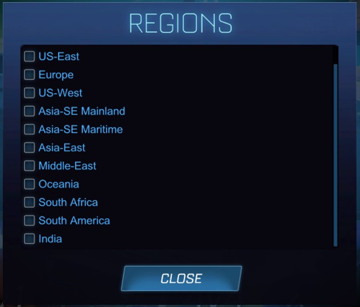 How to Change Tournament Region in Rocket League