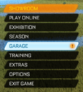 Main menu - Garage