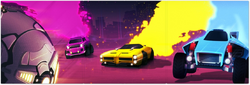 Inner gatefold artwork, showing Merc (pink), Dominus (yellow) and Venom (blue).