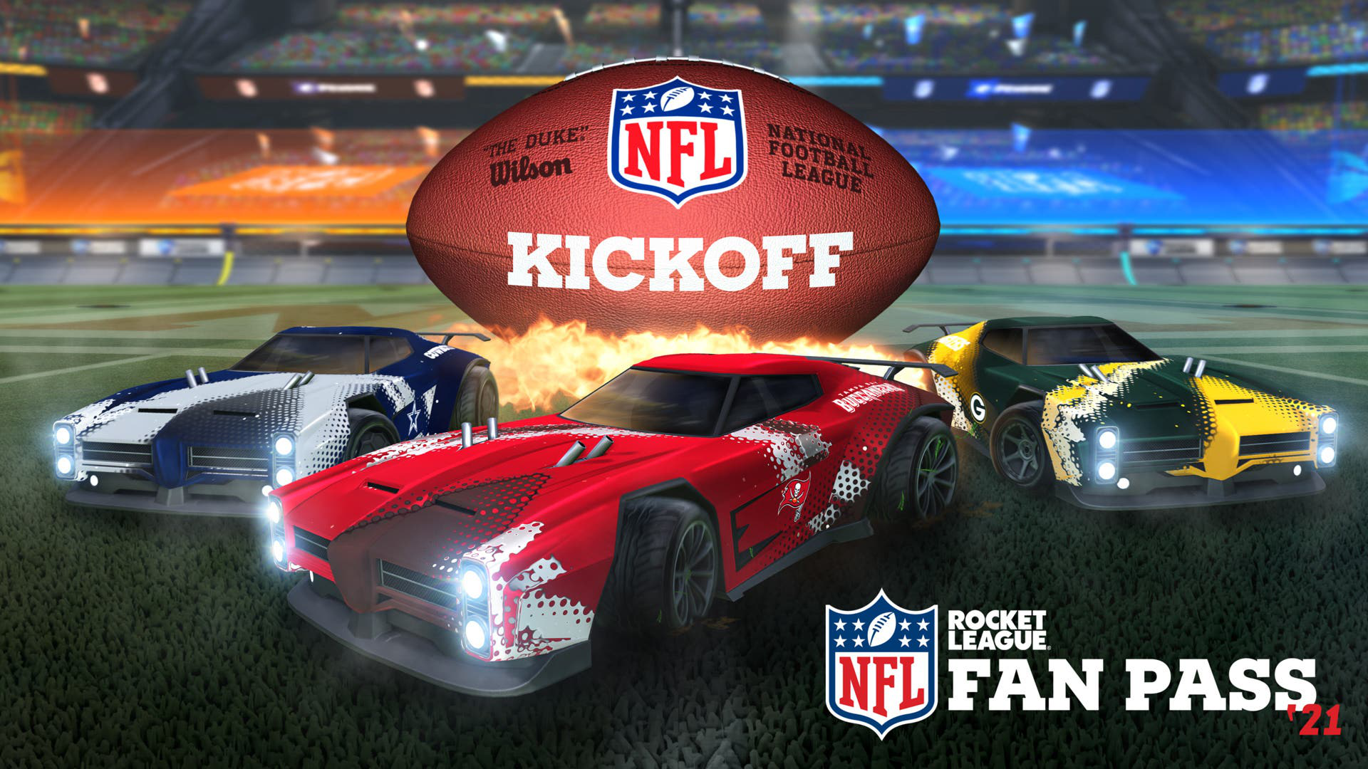 Rocket League] The @NFL Fan Pack is now available! Rep your