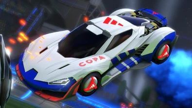 In-game screenshot of the Cyclone with the adidas - Copa decal