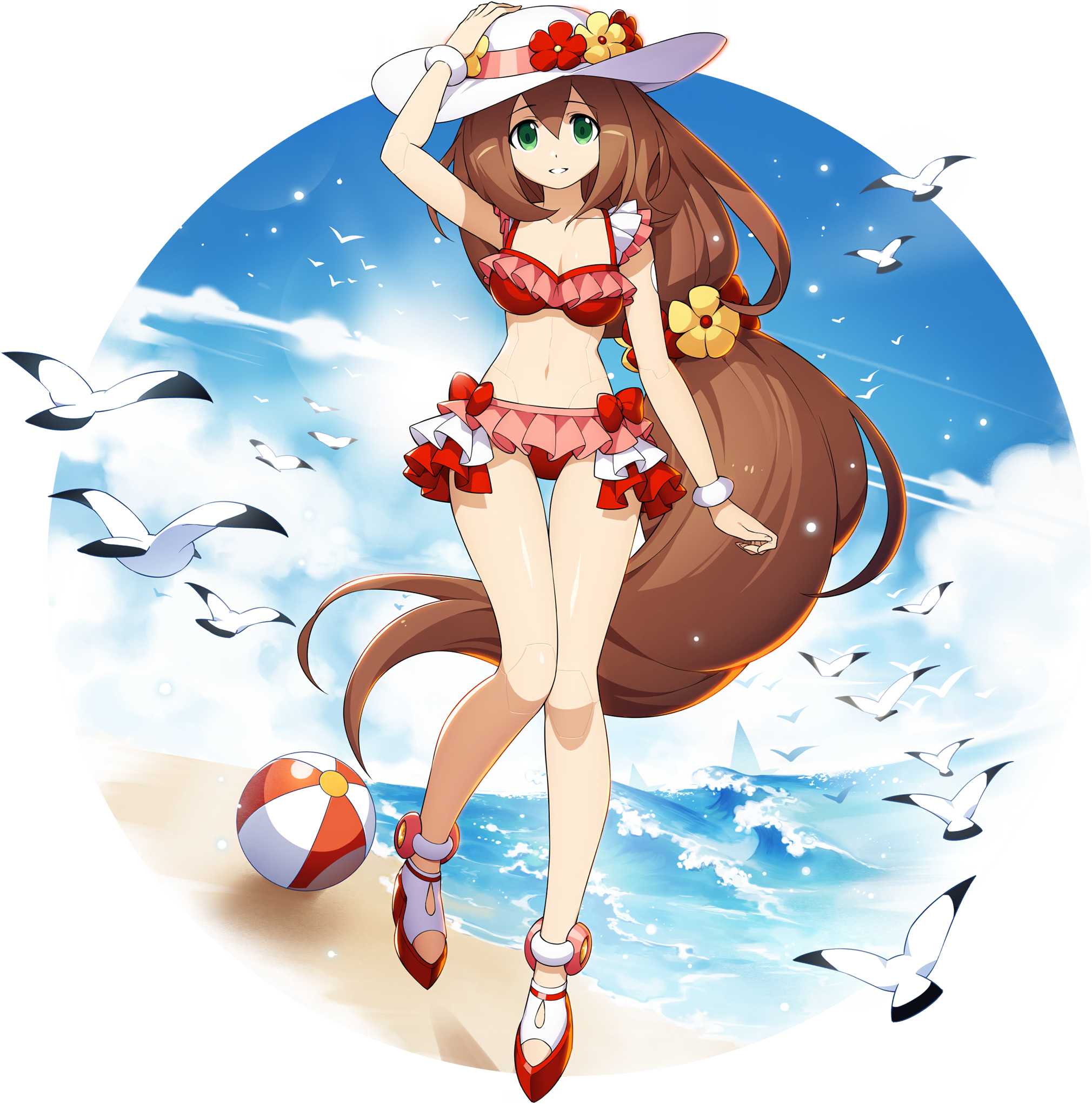 Swimsuit Iris Rockman X Dive Mega Man X Dive Wiki Fandom