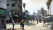 Franklin at the busy Vespucci Beach.