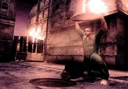 ProjectManhunt Manhunt2 OfficialScreenshot 070.jpg (96 KB) Performing an environmental execution with a manhole cover