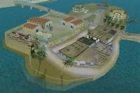 Overhead view of Prawn Island in 1986