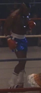 Clubber during one of his first fights, using royal blue and white colors, seen in Rocky III.