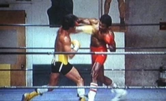 Rocky and Apollo both throw punches at the same time to start the third fight in 1984.