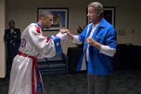 Adonis preparing for his fight with Danny "Stuntman" Wheeler.