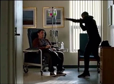 Adonis shadow boxing while Rocky undergoes chemotherapy.