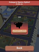 The notice presented to the player when a new endangered animal is discovered for the first time.