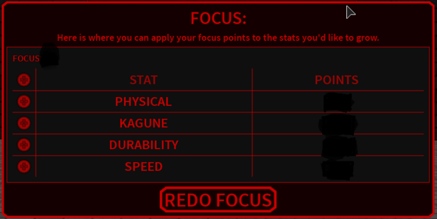 Focus Ro Ghoul Wiki Fandom - roblox how to add lvl up stats in your game how to get