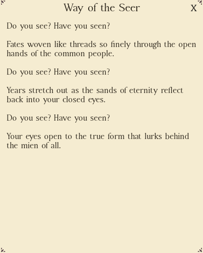 Way of the Seer | Rogue Lineage Wiki | Fandom