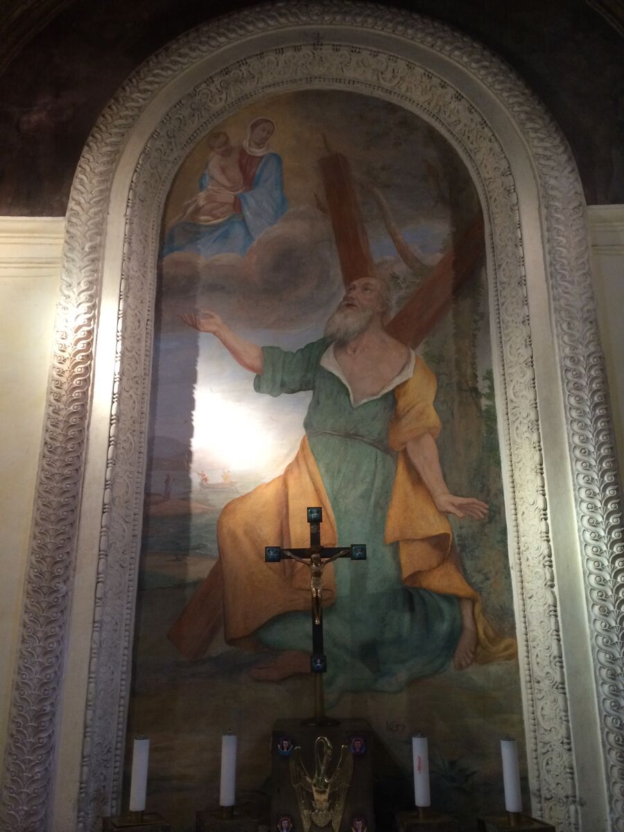 S. Andrea del Vignola - Fresco Altar piece - St. Andrew and Madonna with Child