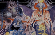 Artwork of Saruin alongside Schirach, Death and a Saruin Minion.