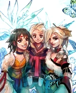 Artwork featuring Ruby and Laura.