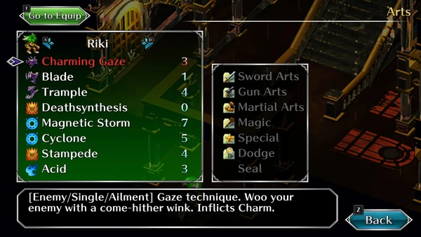 A clearer categorization of Monster Skills in the remastered.