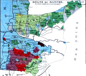 Harta etnică a nordului Dobrogei şi a sudului Basarabiei din 1861 (Vezi şi )