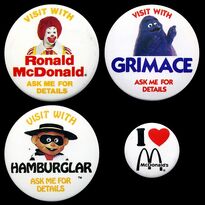 The three remaining characters of the early McDonaldland days as pins.