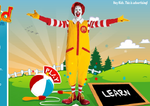 Ronald on the former website Ronald.com, a kids interactive site featuring McDonald's characters.