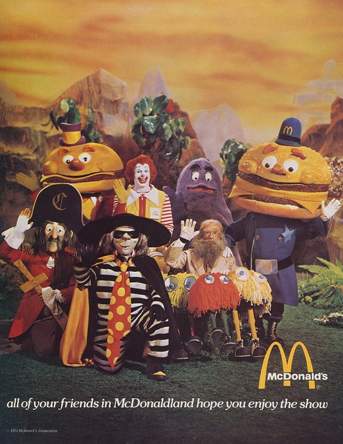 スーパーレア　77年　マクドナルドランド　キャラクター　LA Zoo ポスター スーパーレア 77年 マクドナルドランド キャラクター LA Zoo