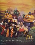 Ronald McDonald with the original cast of McDonaldland in 1974.