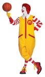 Ronald McDonald basketball spinning