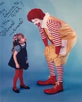 Squire Fridell as Ronald McDonald in an ad with daughter Lexy, in the late 1980's.