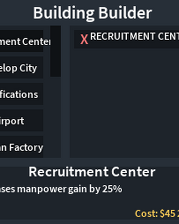 Recruitment Centers Roblox Rise Of Nations Wiki Fandom - roblox recruitment center