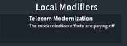 Local modifiers apply to the designated city(s) on the investment