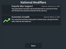 National Modifiers UI