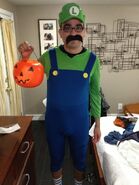 A child's Luigi costume