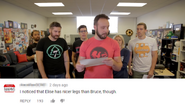 Bruce reading a comment