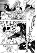 Tsukune places the Rosary onto Alucard.