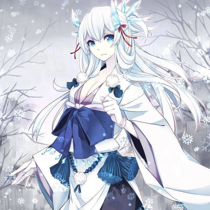 anime vampire girl with white hair and blue eyes