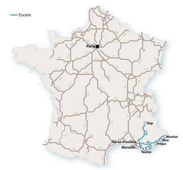 Le réseau Escota en 2010. © Le Baron