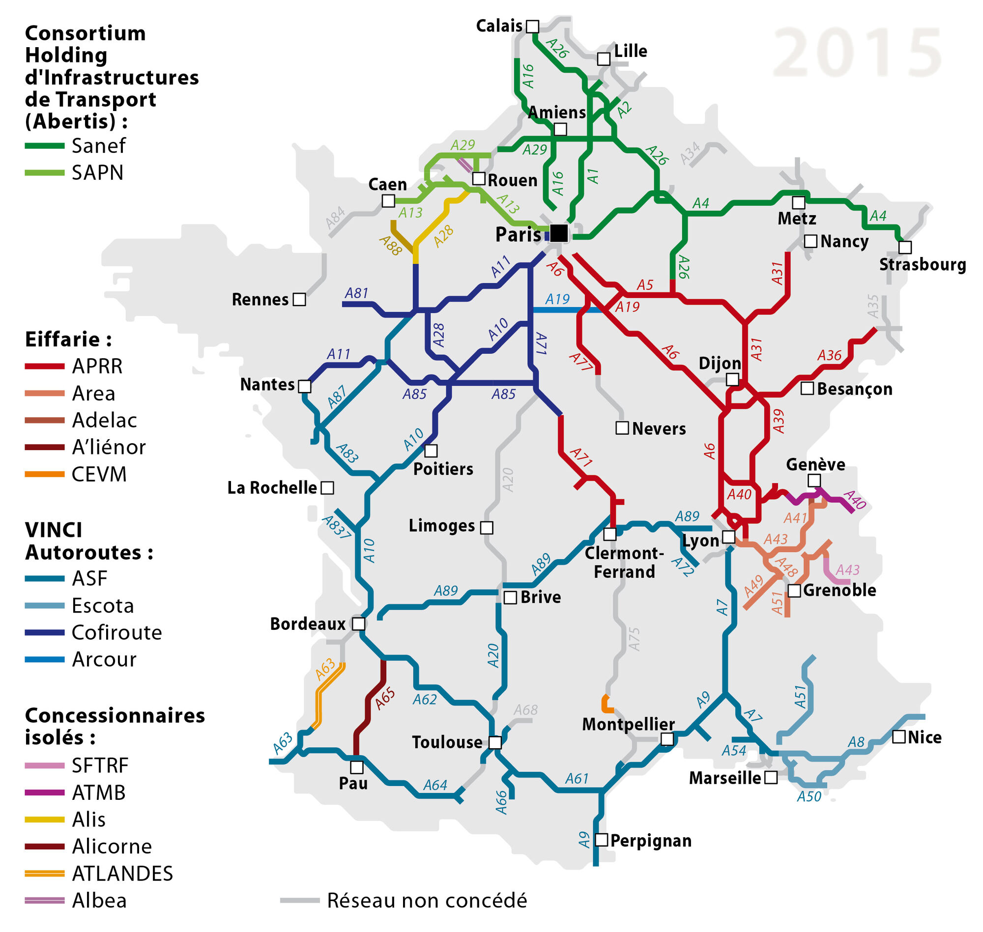 carte des autoroutes en france