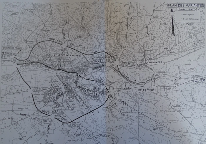 Projet de déviation de Decize en 1993. ©Frantz58