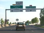 Échangeur entre les RN104 (Francilienne) et D316 au Mesnil-Aubry en direction de Paris