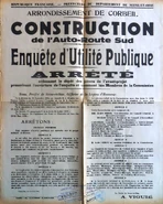 Affiche annonçant l’enquête d’utilité publique en Seine-et-Oise.