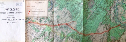 Tracé soumis à l’enquête d’utilité publique (Février 1957)