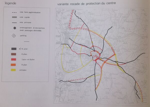 SDAU Nevers 1975 Variante rocade de protection du centre ©Frantz58