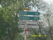 Panneau installé à Beaumont-de-Lomagne sur l'ancienne RN128 (D928)