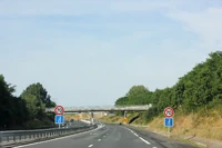 Rétrécissement provisoire de la N149, peu avant la sortie 16.