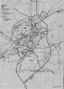 Plan du réseau routier à long terme prévu pour Lille en 1994.