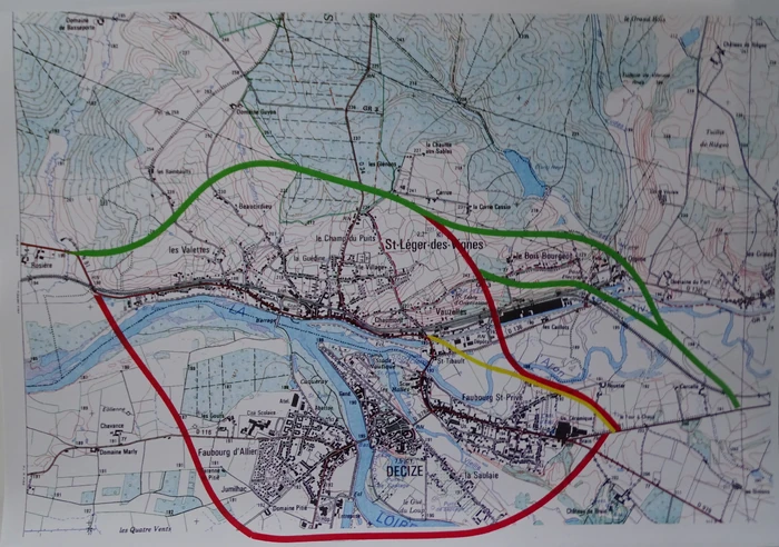 Projet de déviation de Decize en 1991. ©Frantz58