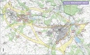 Options de passage analysées sur le secteur de Dreux – Nonancourt (source : Dossier de Concertation – Première phase de concertation, DREAL Centre-Val de Loire)