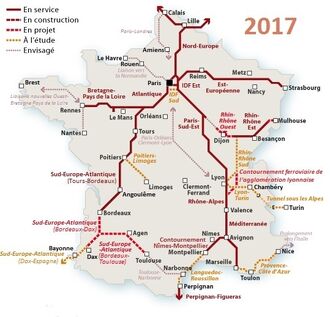 Carte ligne TGV France 2020