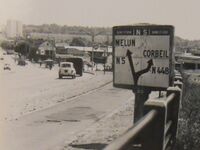 L'origine de la RN448 à l'entrée Nord de Montgeron, vers 1961-1962© Dark_green67 / Archives Départementales de l'Essonne