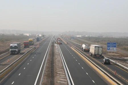 L'A63 à Labouheyre en direction de l'Espagne.