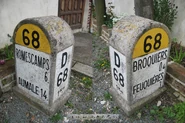 Borne de la D68, km 1.
